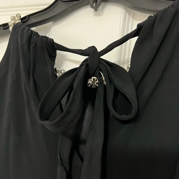 White House Black Market Black Dress with Silver Accents - Picture 6 of 11